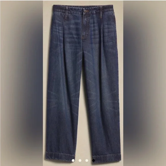 Banana Republic Luxe Mid Rise Straight Denim Jeans Dark Wash, Size 28/6 Regular - Picture 4 of 14